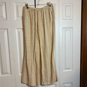 H&M Striped Beige Wide-Leg‎ Pants